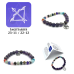 Zodiac Series (7 mm) - Related Gemstone w, Stainless Steel Spacers, zodiac charms, and Description- 12 pcs pack