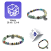 Zodiac Series (7 mm) - Related Gemstone w, Stainless Steel Spacers, zodiac charms, and Description- 12 pcs pack