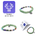 Zodiac Series (7 mm) - Related Gemstone w, Stainless Steel Spacers, zodiac charms, and Description- 12 pcs pack