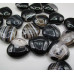 Small Gemstone Heart - 24 pcs pack (30x13 mm) - Black Banded Agate 