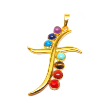 Curved Cross Chakra Pendant | Gold Plated