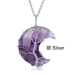 GP Half Moon - Gemstone Pendant (Half Moon Shape 1.5 inch) with Silver color wired - Several Stone Available