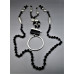 Fashion Crystal Necklace with Lava Beads (24 inch) - several color available