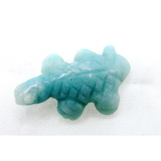 Lizard Carved Fetish Bead 0.75 Inch - Amazonite