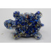 Frog on Turtle with chips inside (3 inch) - Sodalite chips