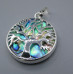 GP Tree of Life Abalone in Round Shape Pendant- Gold and silver color frame