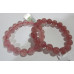 10-12 mm Gemstone Round Bead Bracelet - Lepidochrocite Pink