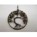 GP Round - Large Bronze Round Shape Tree of Life Gemstone Pendant-  (50mm OD) assorted stones available!