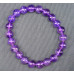 12 mm  Gemstone Round Bead Bracelet - Amethyst