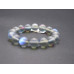 12 mm Gemstone Round Bead Bracelet - AB Frosty Gray and Frosty Clear  - 10 pcs pack -  Two Styles available!