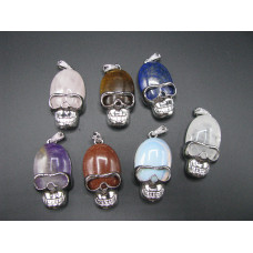 GP Skull - Gemstone Skull Pendant -  Assorted Stones