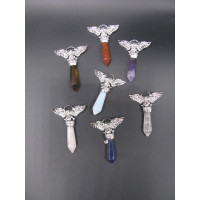 GP Point - Winged Skull Pendant - Assorted Stones