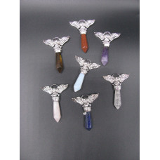 GP Point - Winged Skull Pendant - Assorted Stones