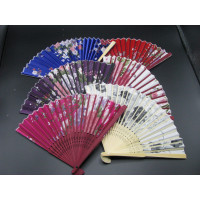 Wooden Chinese Fans - 6pcs in Various Styles and Finishes