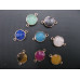 GP Round - Gemstone Round Link Pendant - pack of 6 - Gold Finish/Various Stones