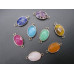 GP Oval - Gemstone Oval Link Pendant - pack of 6 - Gold Finish/Various Stones