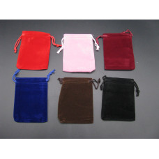 Economy Velvet Pouch XLarge 10cm x 15cm 50pc pk 6 colors Available