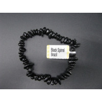 7 Inch Stretch Chip Bracelet - Black Spinel  -10 pcs pack