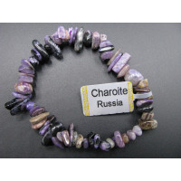 7 Inch Stretch Chip Bracelet - Charoite  -10 pcs pack