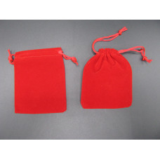 Velvet Pouch Large 4.5 Inch x 3.5 Inch 12 piece pack - Red