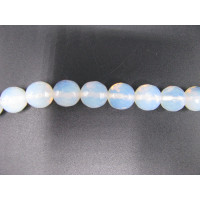 16 inch 8 mm Faceted Gemstone Round Bead Strand - Opalite