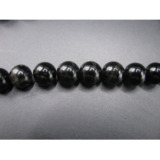 16 inch 12 mm Gemstone Round Bead Strand - Black Agate