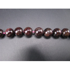 16 inch 8 mm Gemstone Round Bead Strand - Garnet