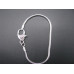 7.5 Inch Large Hole Rhodium Plated Bracelet with Heart Clasp