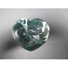 Large Gemstone Heart 1.75 Inch - 10 pcs pack (Puff)  - Moss Agate