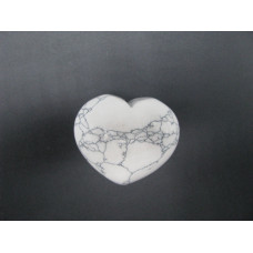 Large Gemstone Heart 1.75 Inch - 10 pcs pack (Puff)  - Howlite White