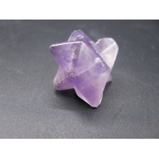 Merkaba Carved Fetish Bead 0.75 Inch - Amethyst