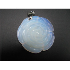 Rose with Bail Pendant - Opalite (35 - 40 mm)