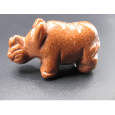 Rhino 2.25 Inch Figurine - Goldstone