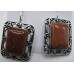 Rectangle style Gemstone Earring - Goldstone