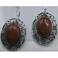 Oval style Gemstone Earring - Goldstone