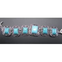 Rectangle  style Gemstone Bracelet - Turquoise Color