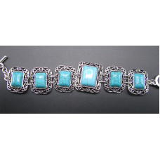 Rectangle  style Gemstone Bracelet - Turquoise Color