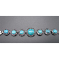 Disk style Gemstone Bracelet - Turquoise Color