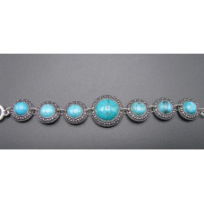 Disk style Gemstone Bracelet - Turquoise Color