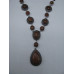 Gemstone Necklace with Lobster Claw Clasp and 2 Inch Extension - Teardrop - Goldstone