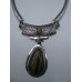 Gemstone Choker 16 Inch with Lobster Claw Clasp and 2 Inch Extension - Teardrop - Tiger Eye