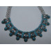 Gemstone Choker 16 Inch with Lobster Claw Clasp and 2 Inch Extension - Sky Blue Oval