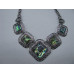 Framed Gemstone Necklace with Lobster Claw Clasp and 2 Inch Extension - Square- Abalone Shell