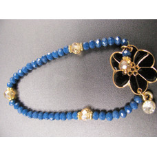 Crystal Bead with Flower Charm Bracelet - Assorted Colors Available!