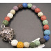 8 mm Lava Round Bead Bracelet w/Cage Locket Multicolor - 10 pcs pack