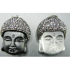 GP Buddha - Rhinestone Capped Crystal Buddha Head Pendant - Two Styles available