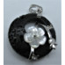 GP Round - Gemstone Round Shape Pendant with flowers and Bail - Assorted Stone Available