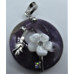 GP Round - Gemstone Round Shape Pendant with flowers and Bail - Assorted Stone Available