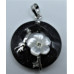 GP Round - Gemstone Round Shape Pendant with flowers and Bail - Assorted Stone Available