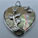 GP Heart Shape Pendant with Roses - Shell Gold and Silver